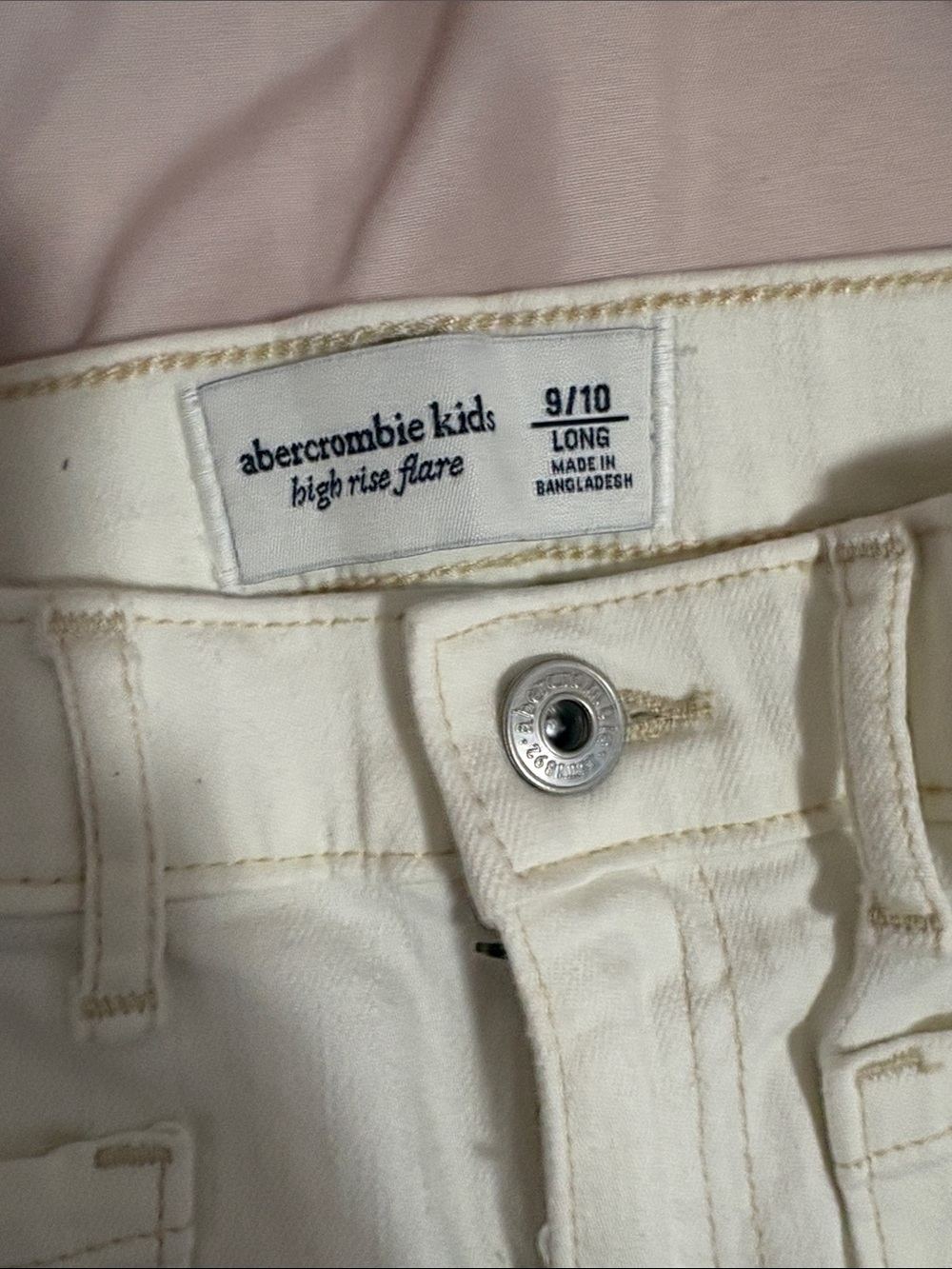 abercrombie kids white high-rise flare jeans Tall 9/10